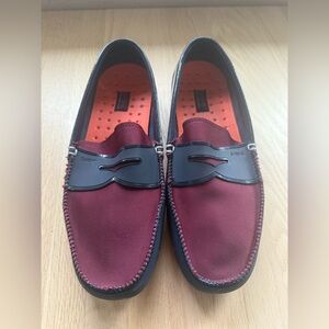 Swims Men's Burgundy and Navy Penny Loafers Sz 8